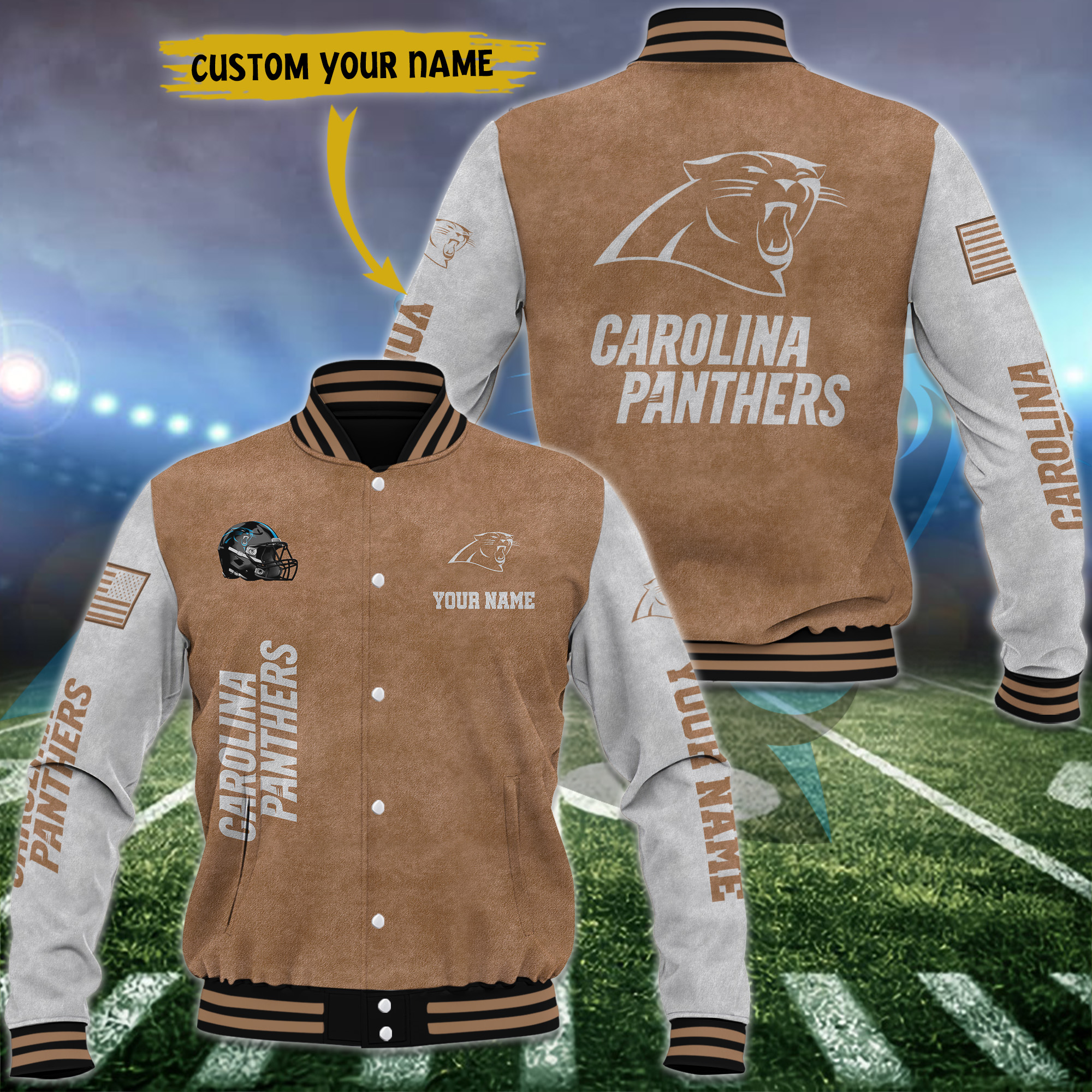 Carolina Panthers-NFL Baseball Jacket Custom Name-SP04122305ID03