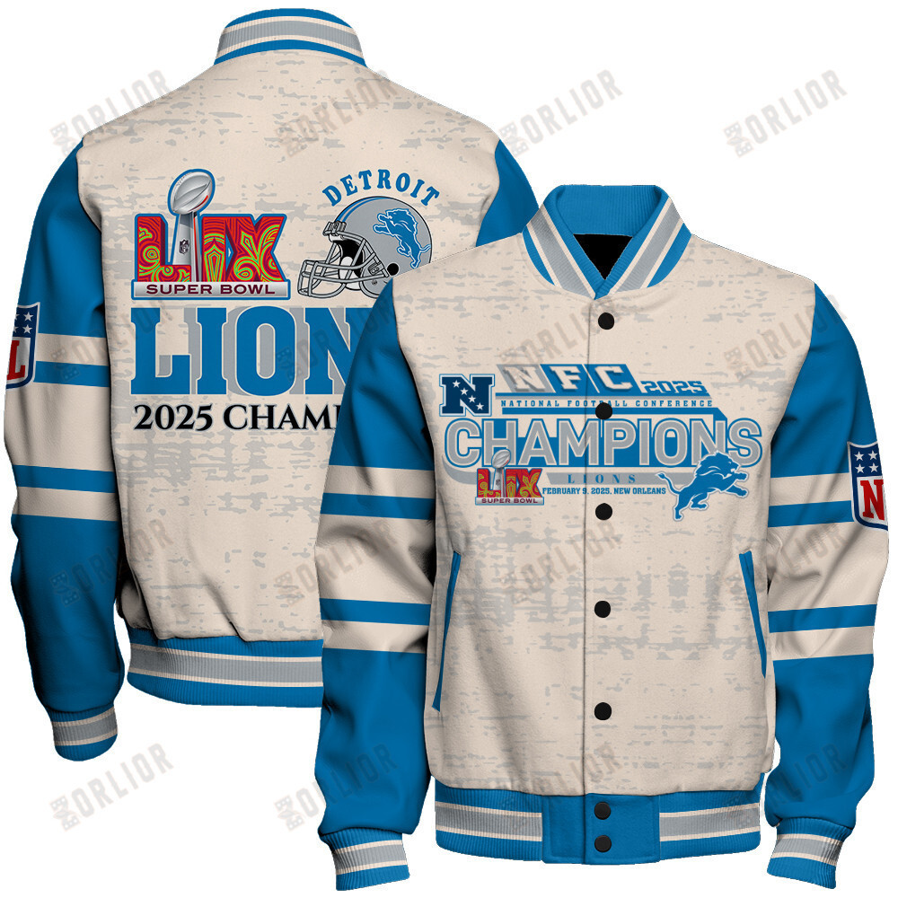 Detroit Lions Super Bowl 2025 Wear The Legacy Varsity Jacket