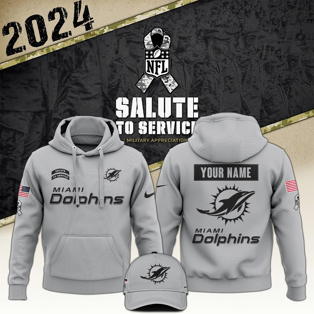 Miami Dolphins Nike Arctic Camo 2024 Salute to Service Club Hoodie 2024 Limited Edition