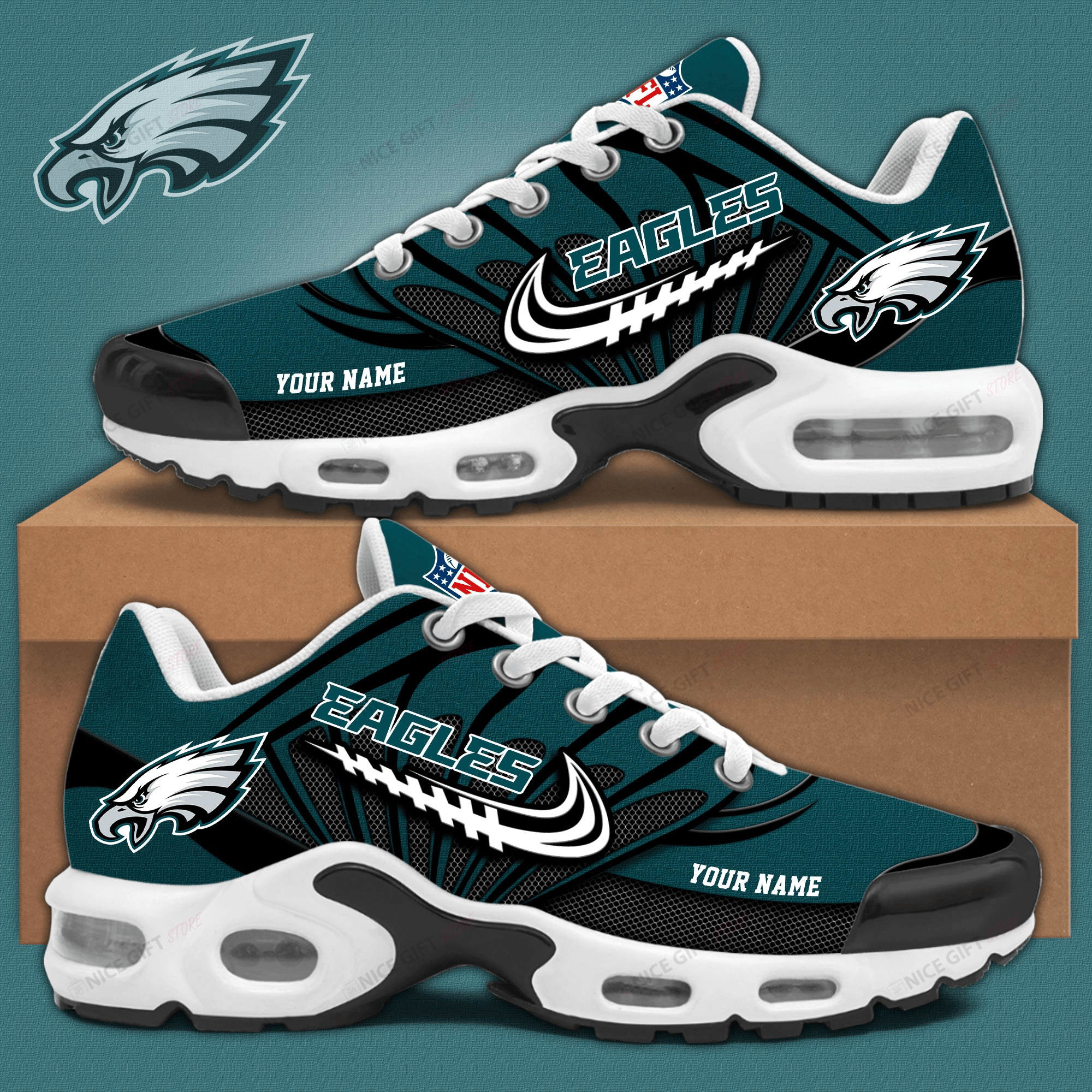 NFL Philadelphia Eagles (Your Name) TN Sneakers Nicegift TNS-E4U8