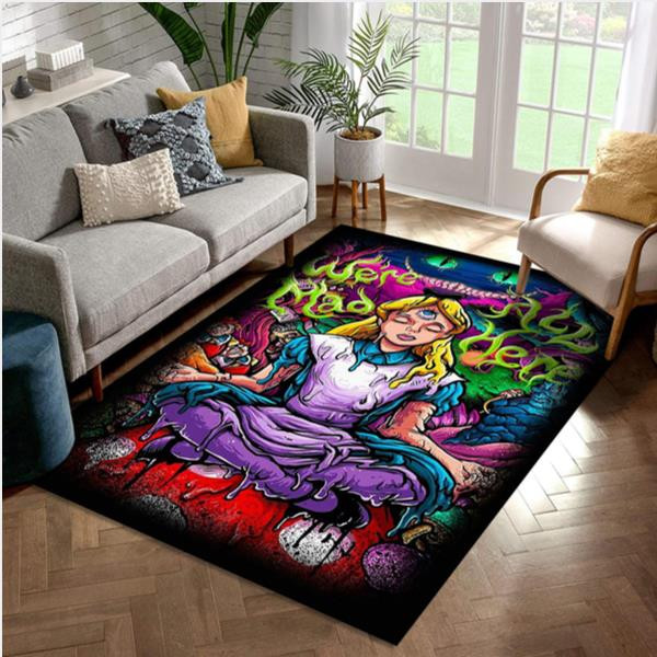 Alice In Wonderland Disney Movie Comic Area Rug Home Decor Living Room Rug