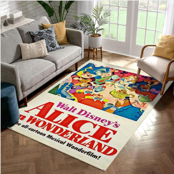 Alice In Wonderland Walt Disney Movie Rug Area Rug Home Decor Living Room Rug