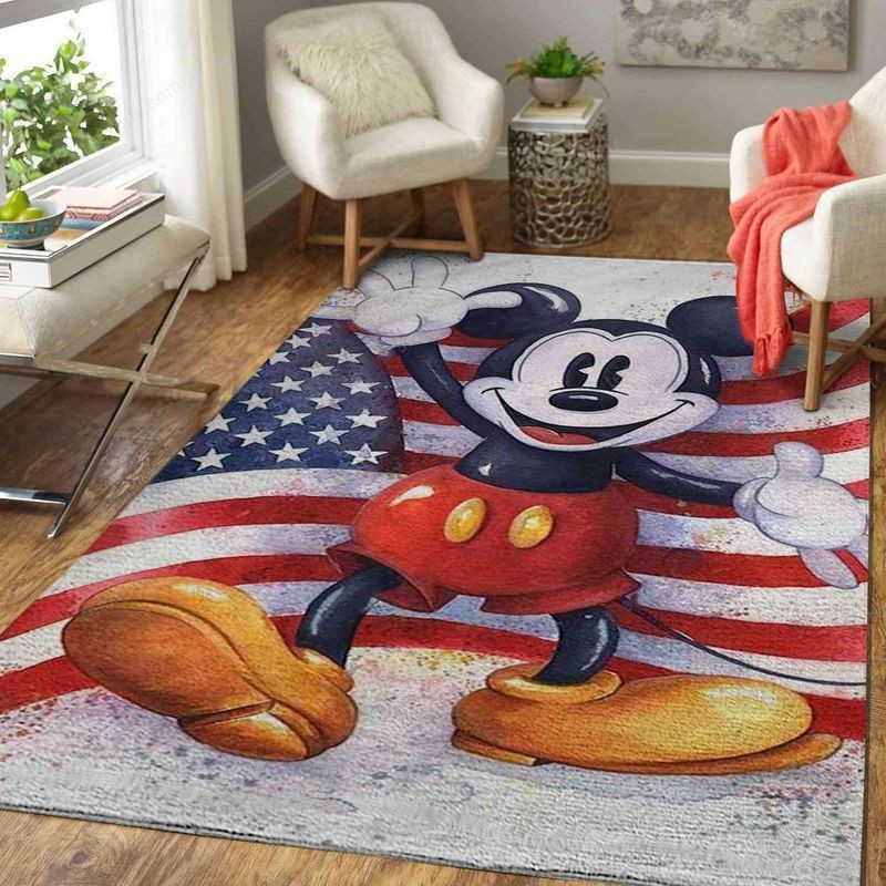 American Flag Disney Classic Vintage Mickey Mouse Area Living And Bed Room Rug Gift Us Decor 552