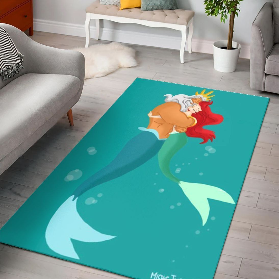 Ariel Disney Princess Characters Disney Movies 1 Area Rug Living Room And Bed Room Rug Gift Us Decor