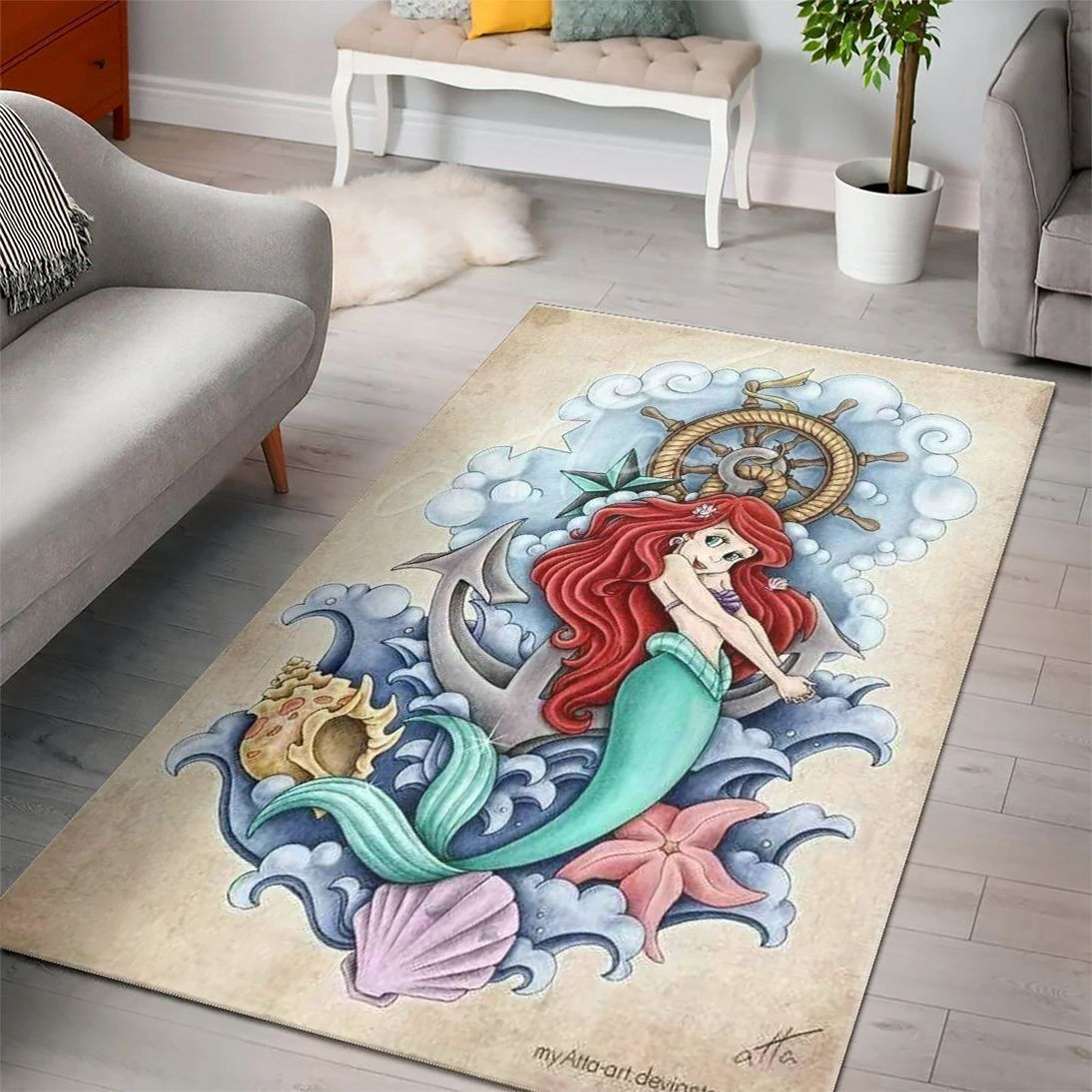 Ariel Disney Princess Characters Disney Movies 2 Area Rug Living Room And Bed Room Rug Gift Us Decor