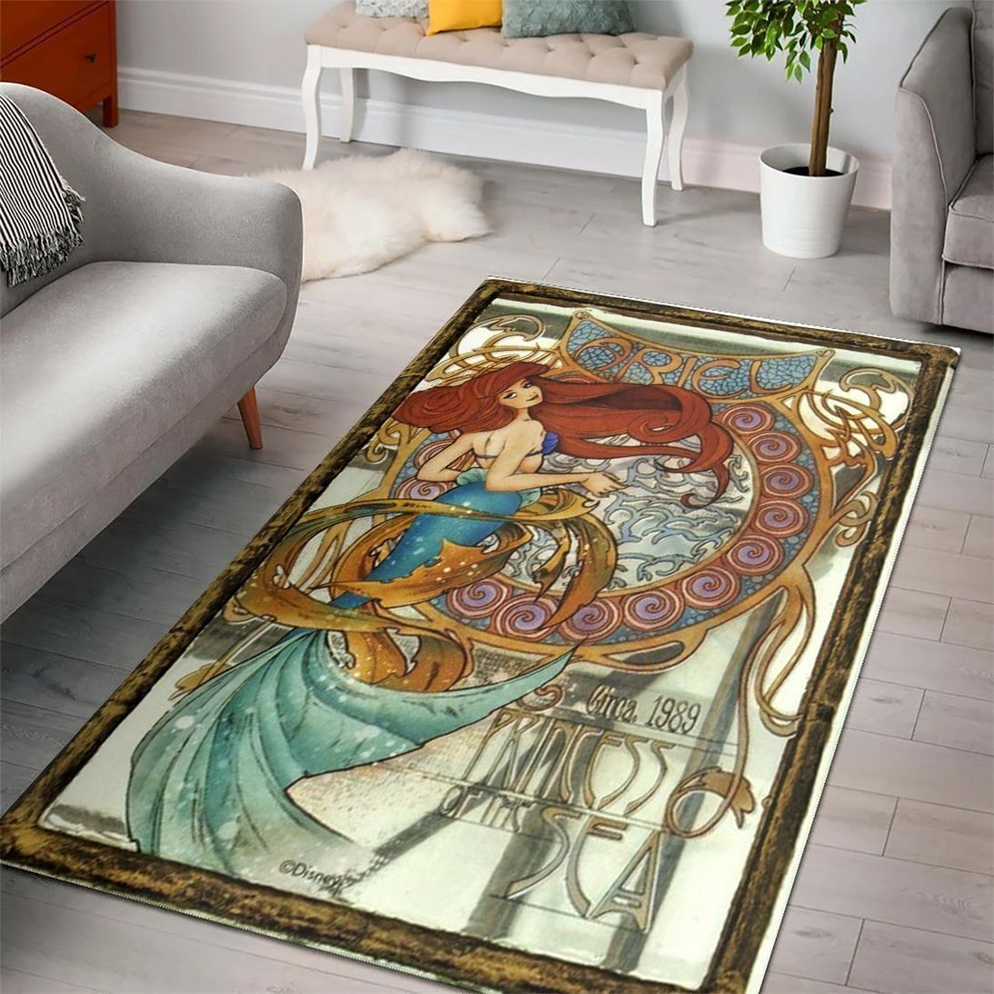 Ariel Disney Princess Characters Disney Movies 3 Area Rug Living Room And Bed Room Rug Gift Us Decor
