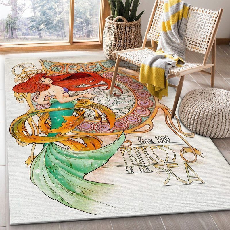 Ariel Disney Princess Characters Disney Movies II Area Rug Living Room Rug Home Decor Floor Decor