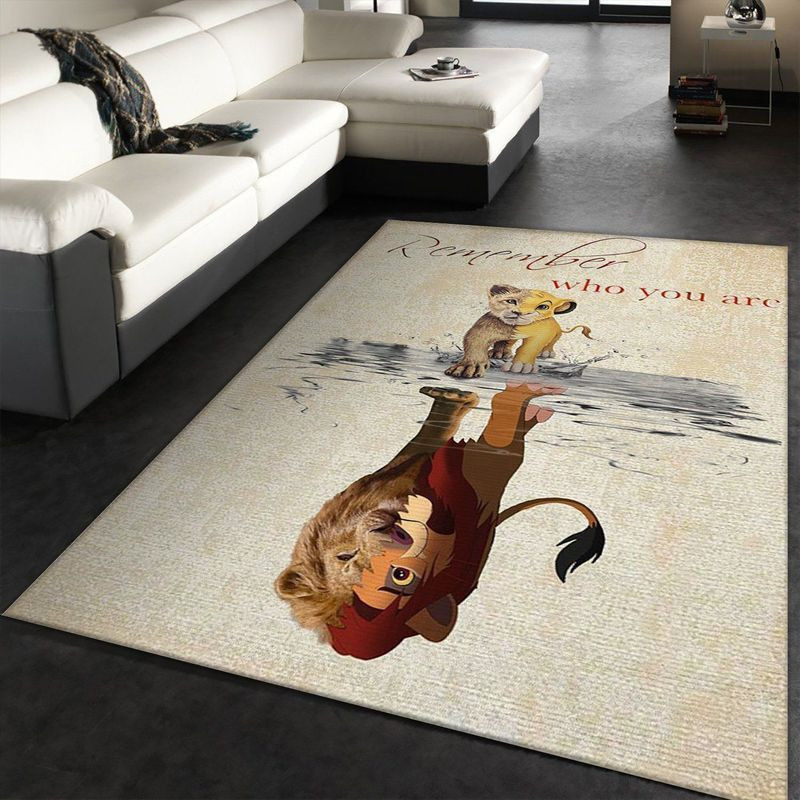 Baby and Grown up Simba Remember who you are Disney Lion King Area Rug Living Room And Bed Room Rug Gift Us Decor