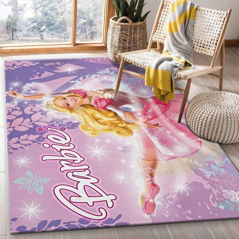 Barbie In Disney Princess Family Area Rug Living Room And Bed Room Rug Gift Us Decor