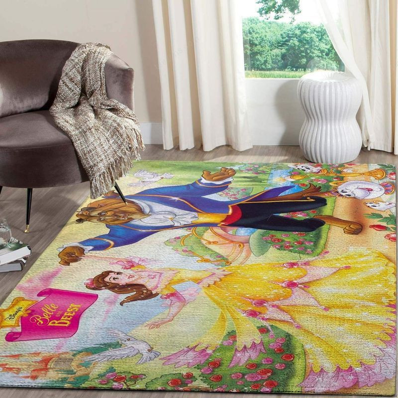 Beauty And The Beast Disney 1 Area Rug Carpet Living Room And Bedroom Rug Family Gift Us Decor