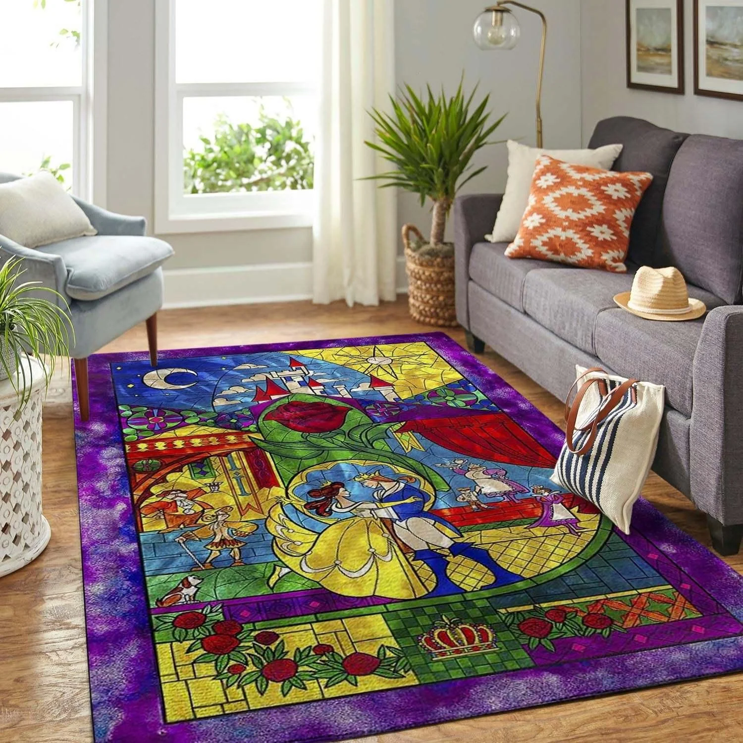 Beauty And The Beast Disney Ver 1 Living Room Area Rug Carpet Kitchen Rug US Gift Decor