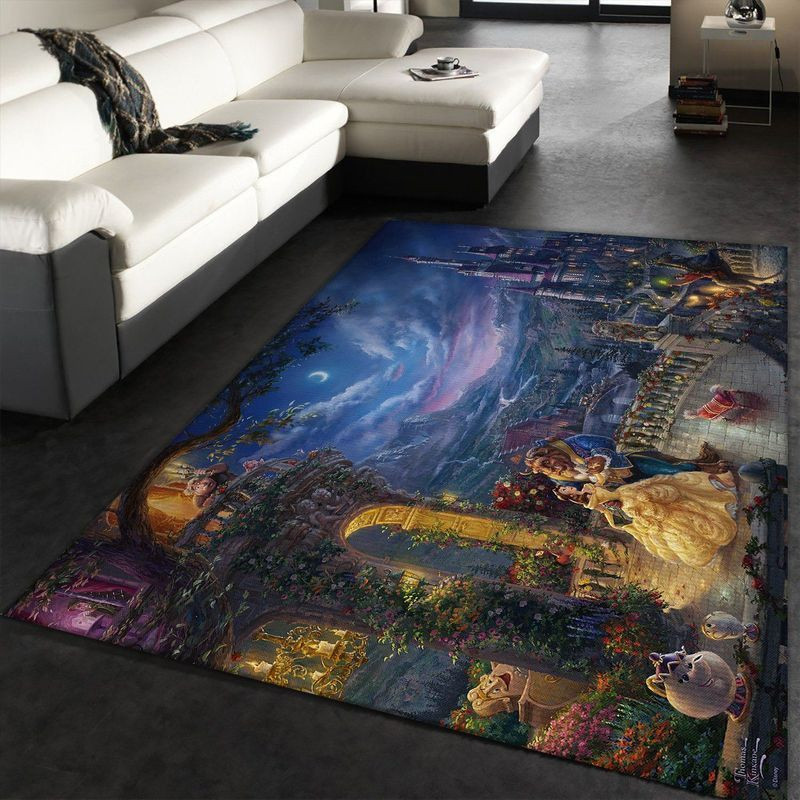 Beauty And The Beast Disney Ver 2 Area Rug Living Room Rug Home Decor Floor Decor