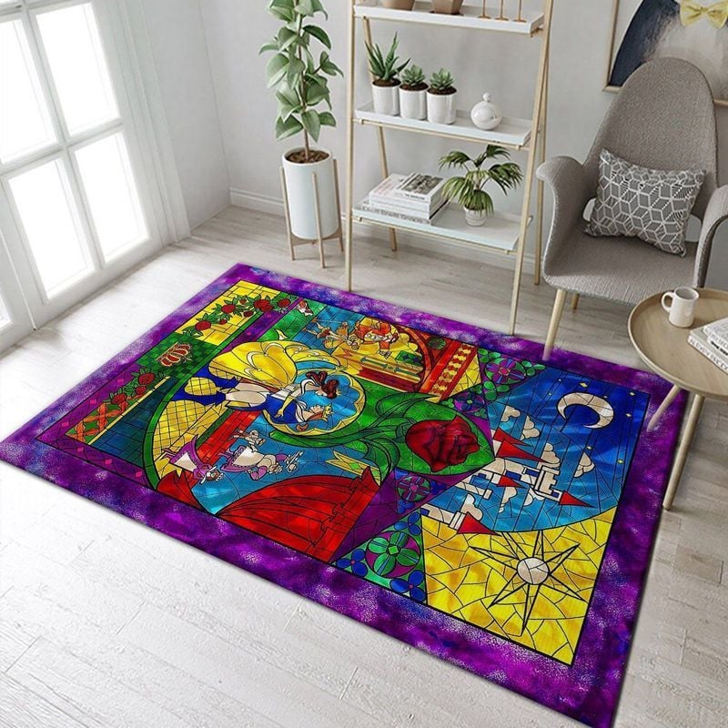Beauty And The Beast Rug Disney 1 Rug Area Rug Living Room Rug Home Decor Floor Decor