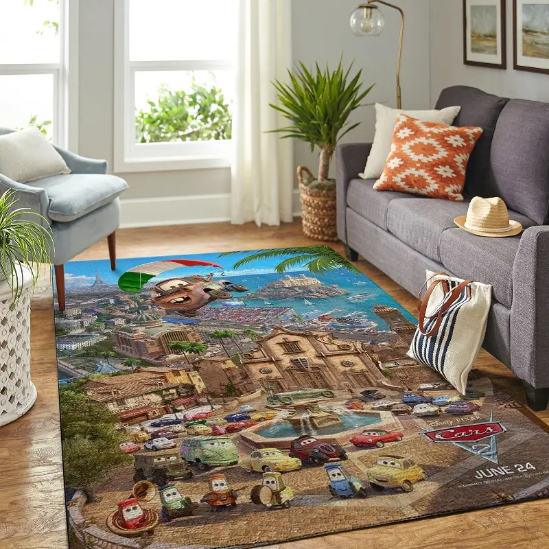 Cars-disney Movie Living Room Area No5794 Rug
