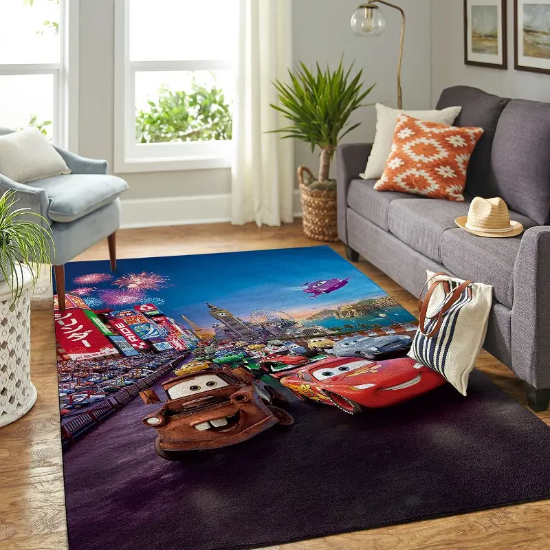 Cars-disney Movie Living Room Area No5796 Rug