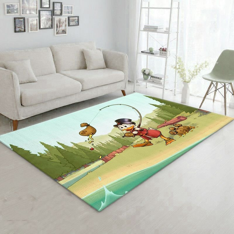 Cartoon Humor Scrooge Mcduck Ducktales Walt Disney Coins Disney Area Rug Living Room And Bed Room Rug Gift Us Decor