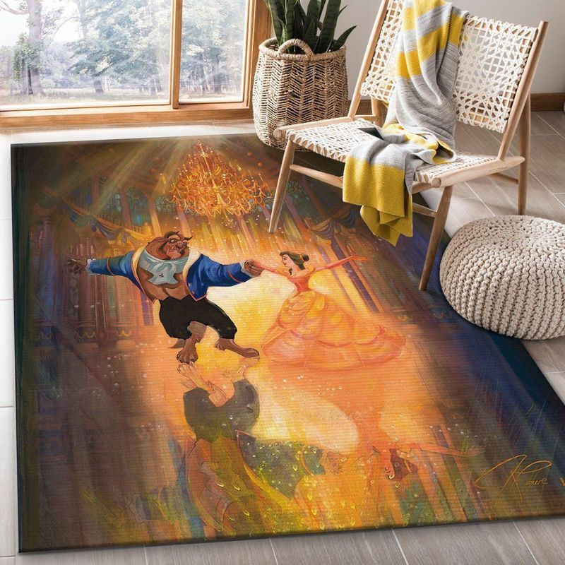 Disney Beauty and The Beast Belle The Perfect Dance Area Rug Living Room And Bed Room Rug Gift Us Decor