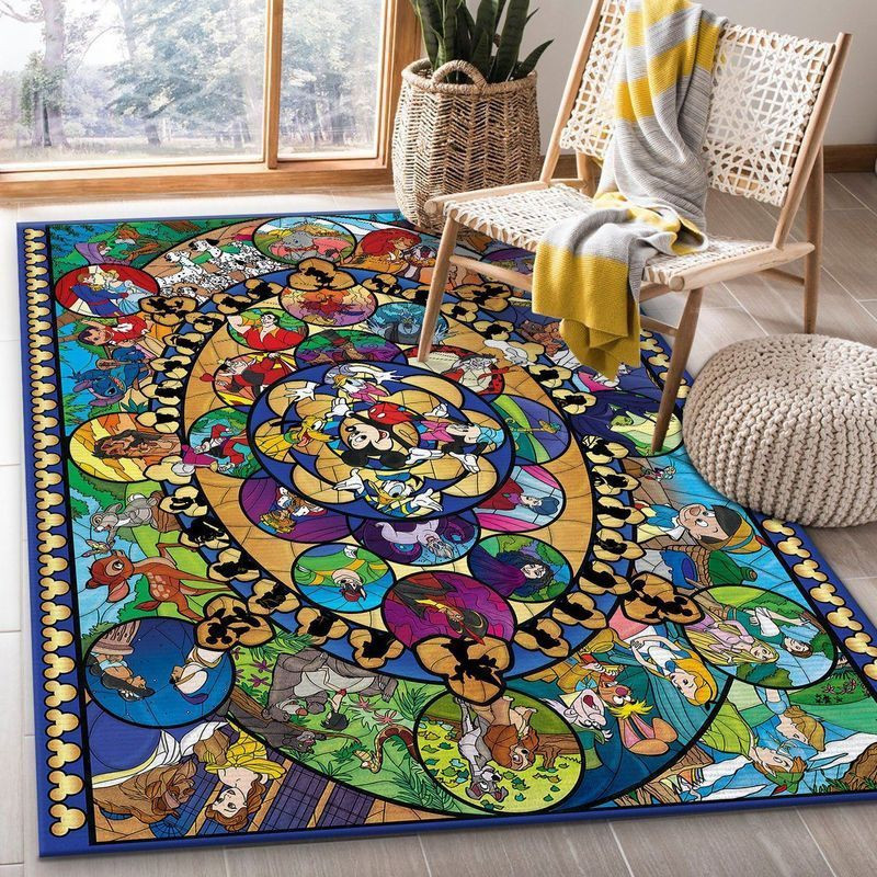 Disney Cartoon Characters Area Rug Living Room And Bed Room Rug Gift Us Decor