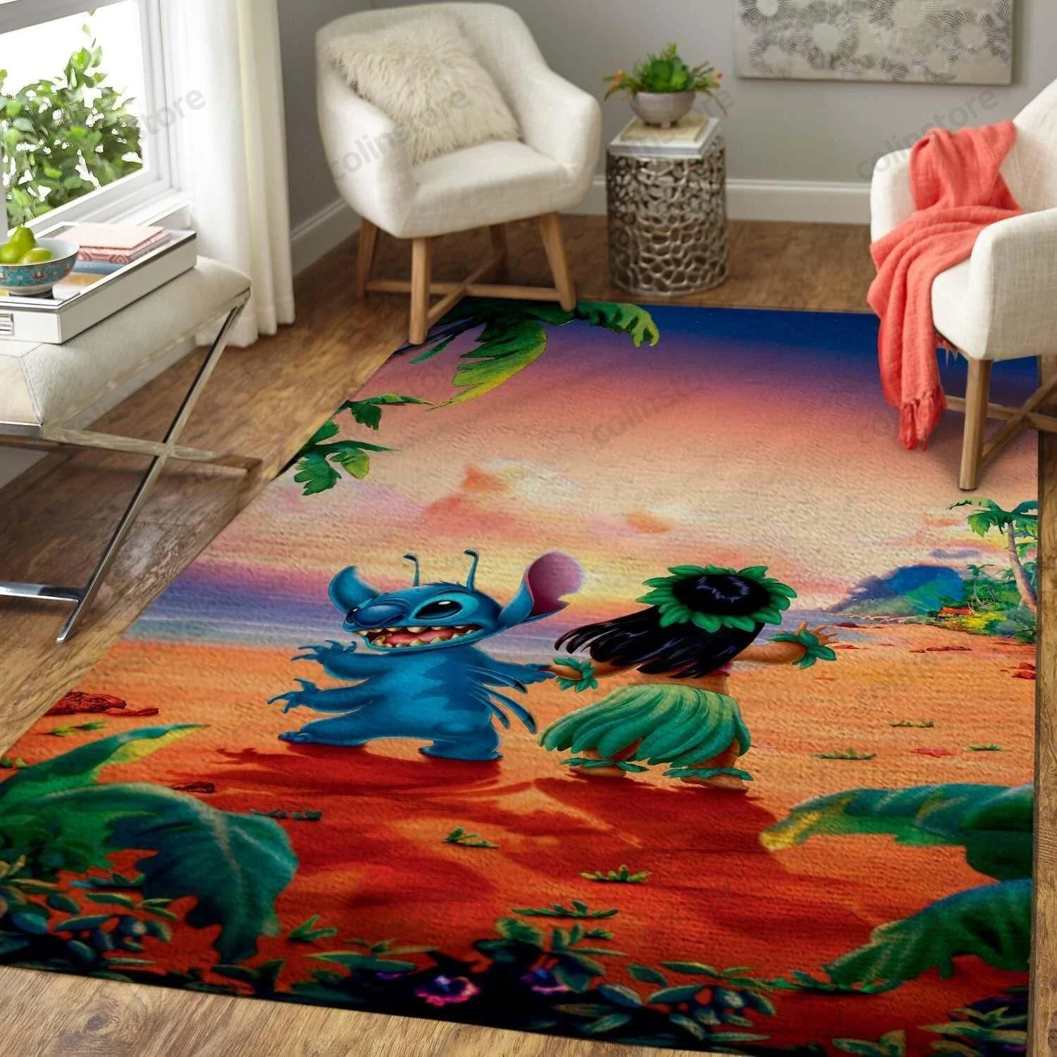 Disney Cartoon Lilo Stitch Area Rug Chrismas Gift