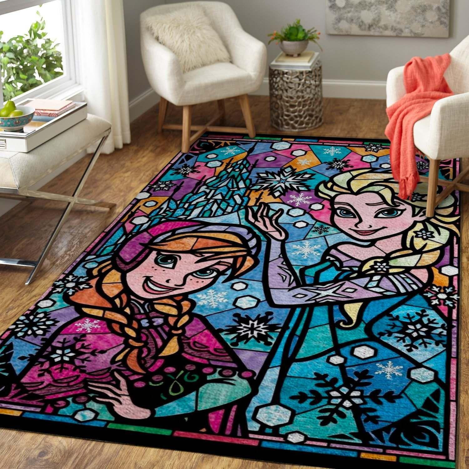 Disney Character Elsa Anna Area Rug