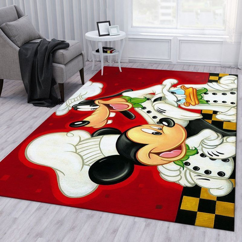 Disney Chefs Mickey and Gooofy Too Area Rug Living Room And Bed Room Rug Gift Us Decor