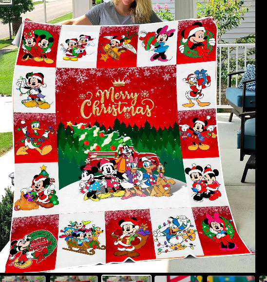 Disney Christmas Disney Characters Merry Christmas 3D Fleece Blanket Awesome Disney MK Mouse 3D Fleece Blanket 2869