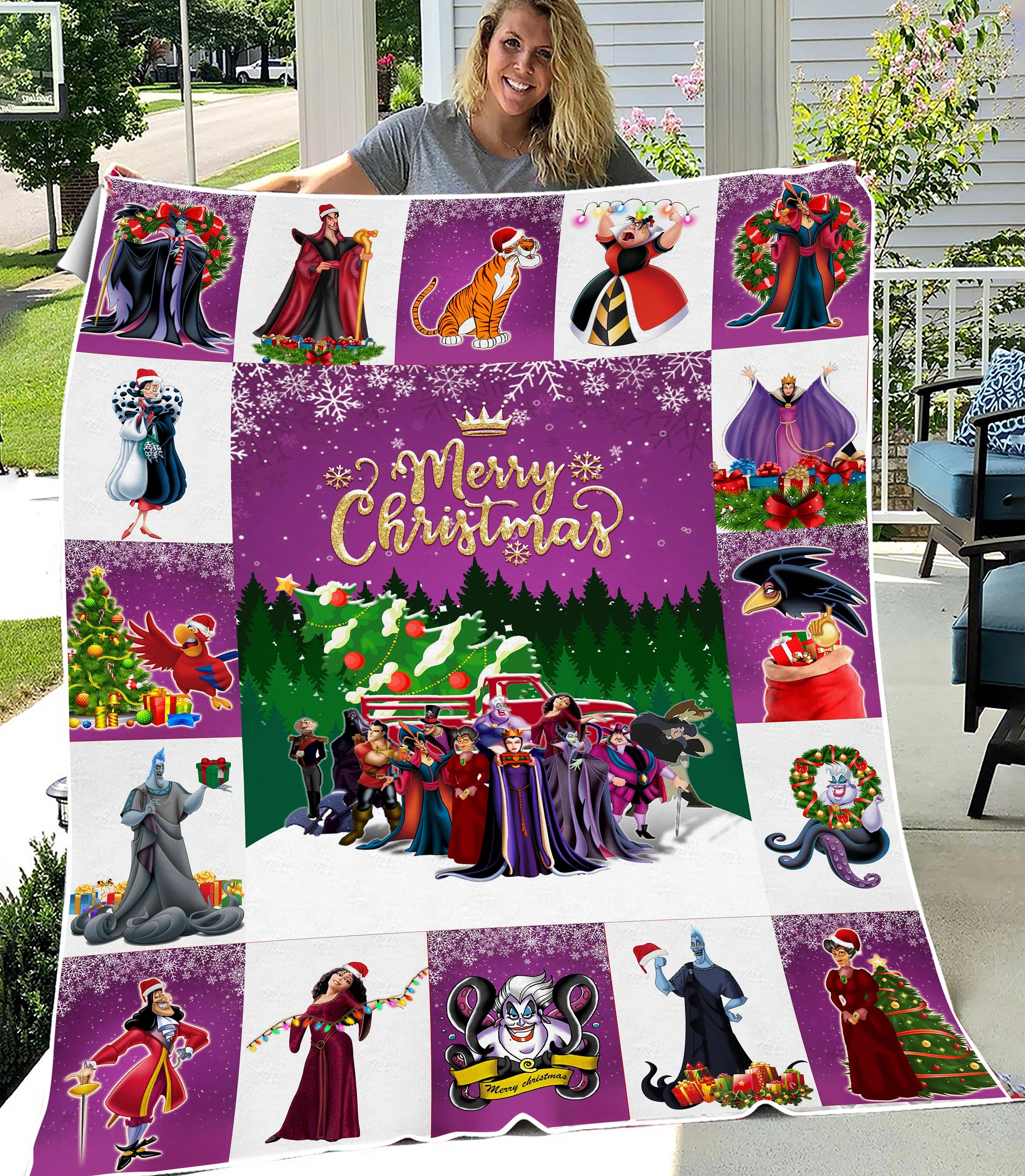 Disney Christmas Disney Villains Christmas 3D Fleece Blanket Awesome High Quality Disney Villains 3D Fleece Blanket 3071