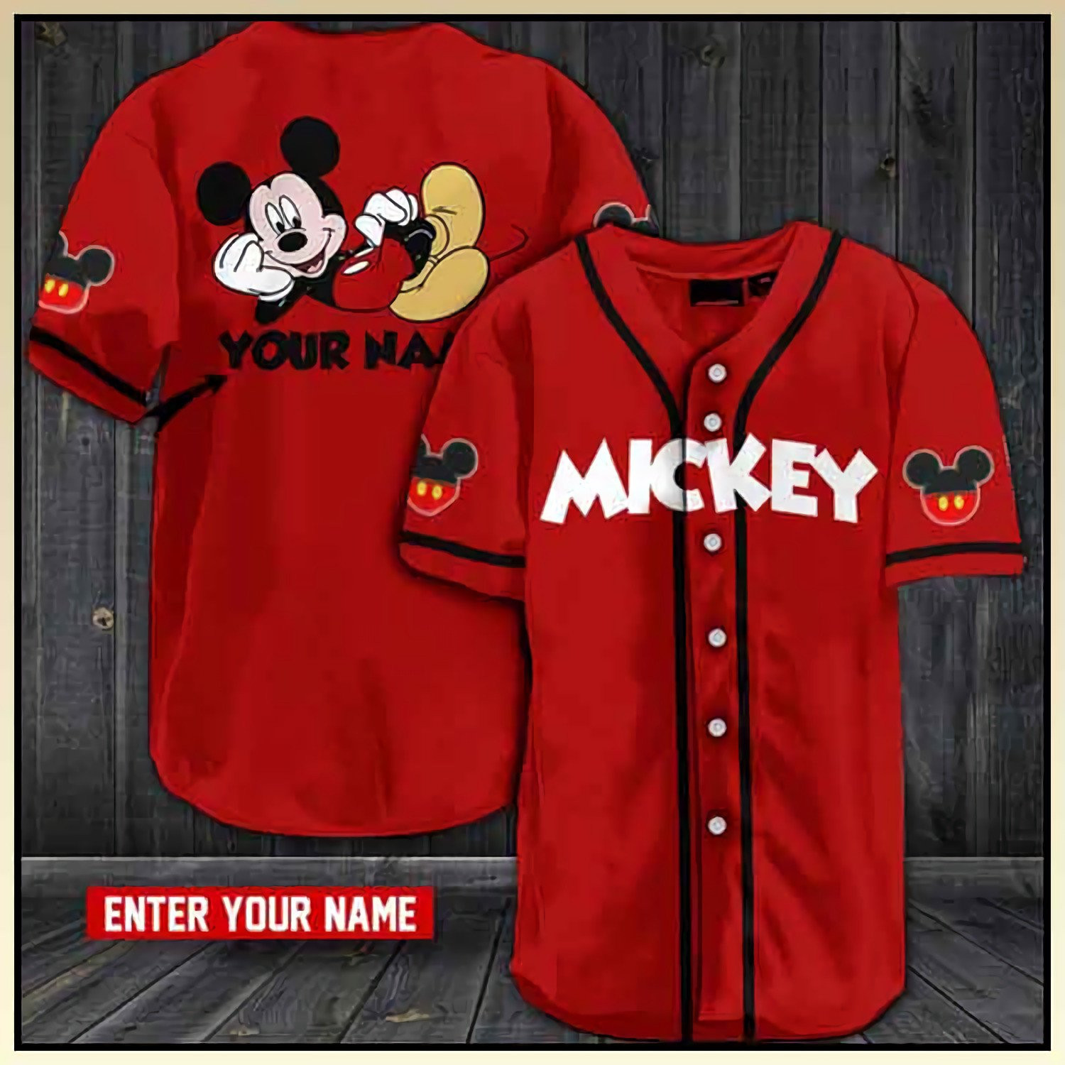 Disney Custom Name Baseball Jersey PK003