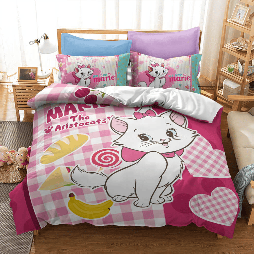 Disney Cute Marie Cat Cartoon Bedding Sets
