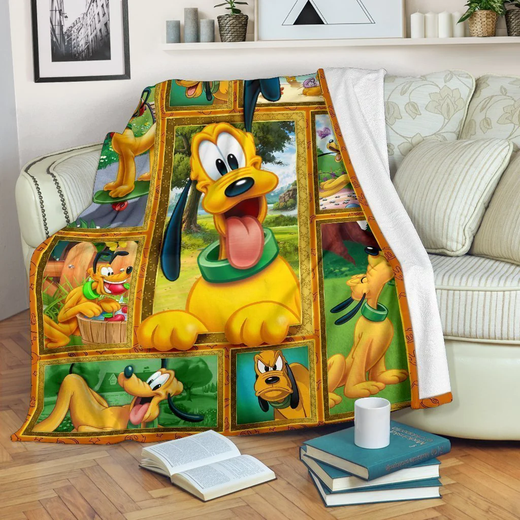 Disney Cute Pluto Yellow 3D Fleece Blanket Cute Amazing Disney Pluto 3D Fleece Blanket 8982