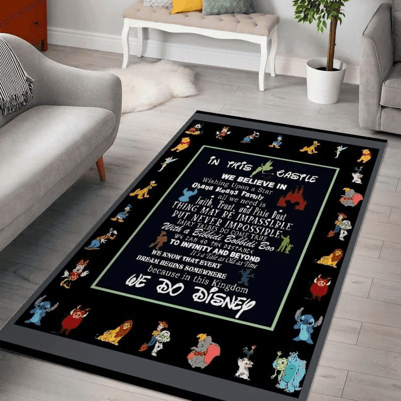 Disney In The Castle Living Room Area Rug Carpet Bedroom Rug Floor Decor