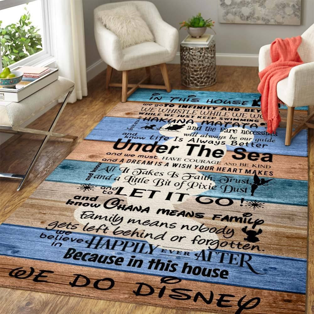 Disney In This House Area Rug Floor Decor Area Rug Rug Living Room Rug Home Decor