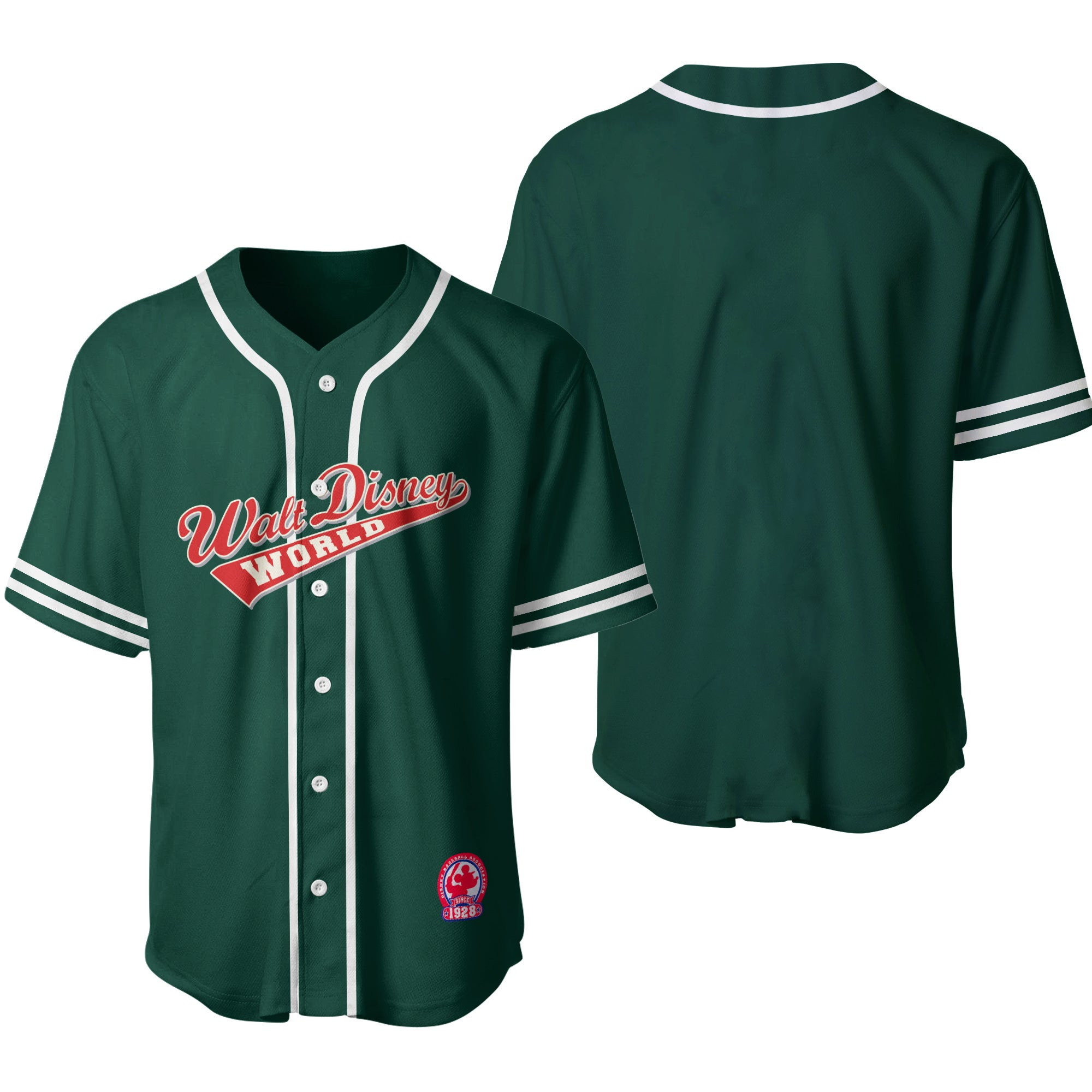 Disney Jersey Disneyland Magic Kingdom Vintage Walt Disney World Est 1928 Green Jersey Shirt Disney Baseball Jersey Disneyland Baseball Jersey