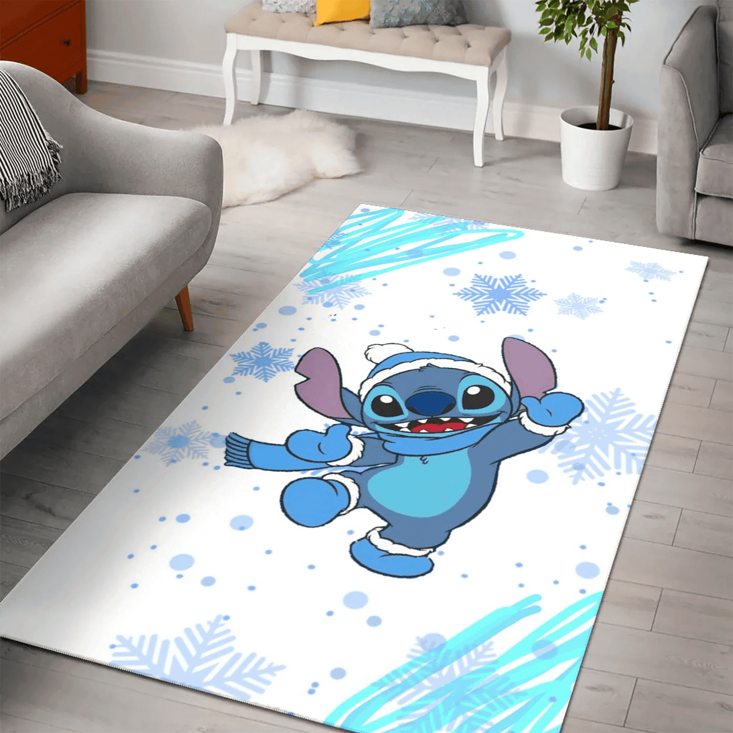 Disney Lilo And Stich Christmas Stich 2 3D Area Rug Full Printing Living Room Bed Room Home Decor Carpet