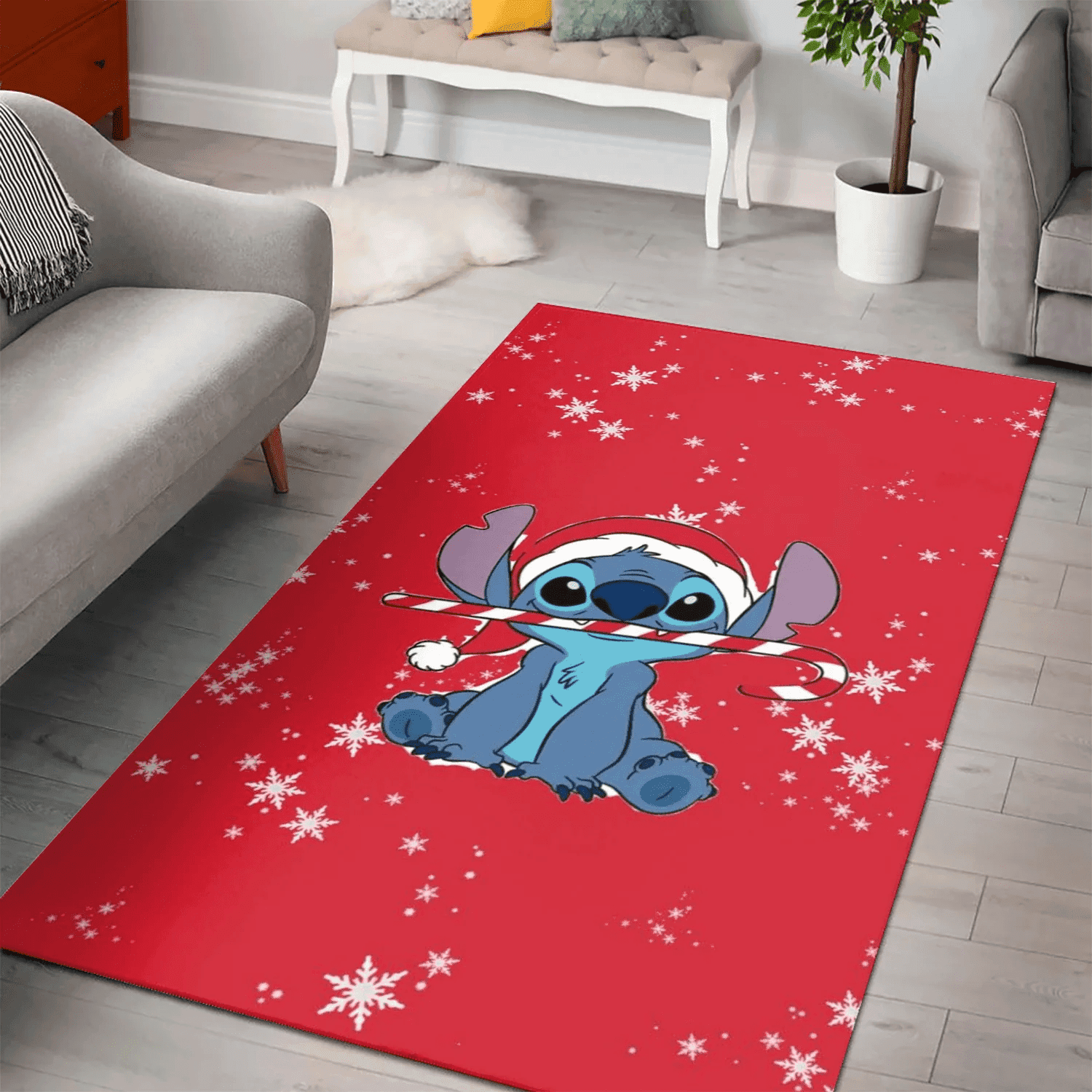 Disney Lilo And Stich Christmas Stich 4 3D Area Rug Full Printing Living Room Bed Room Home Decor Carpet