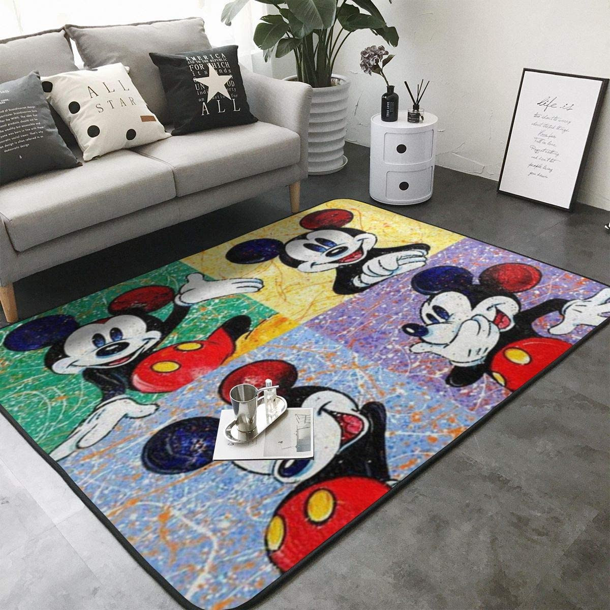 Disney Mickey 4 Colors 3D Area Rug Living Room And Bed Room Home Decor Carpet
