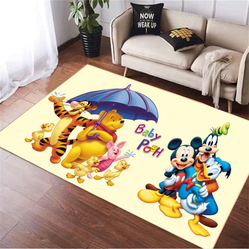 Disney Mickey Minnie Mouse And Winnie The Pooh Area Rug Living Room And Bed Room Rug Gift Us Decor