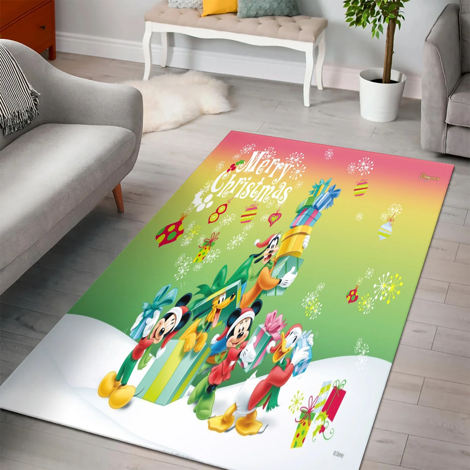 Disney Mickey Mouse Christmas Mickey Friends 1 3D Area Rug Full Printing Living Room Bed Room Home Decor Carpet