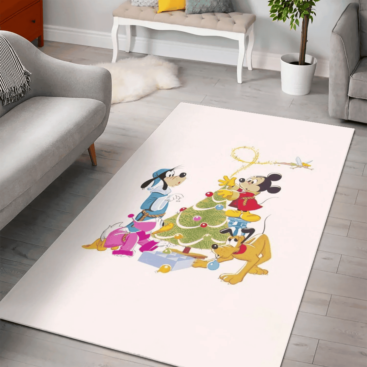 Disney Mickey Mouse Christmas Mickey Friends 10 3D Area Rug Full Printing Living Room Bed Room Home Decor Carpet