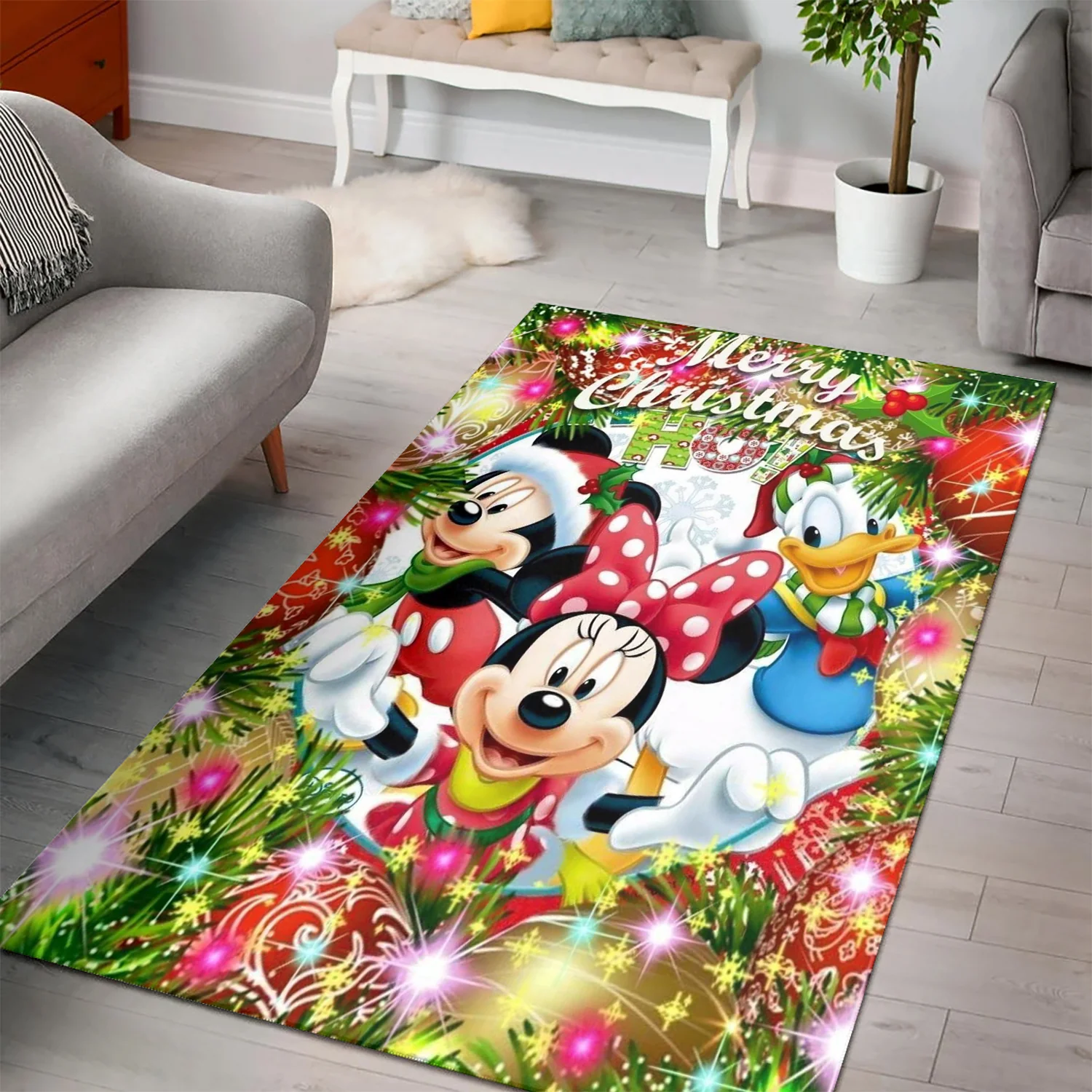 Disney Mickey Mouse Christmas Mickey Friends 11 3D Area Rug Full Printing Living Room Bed Room Home Decor Carpet