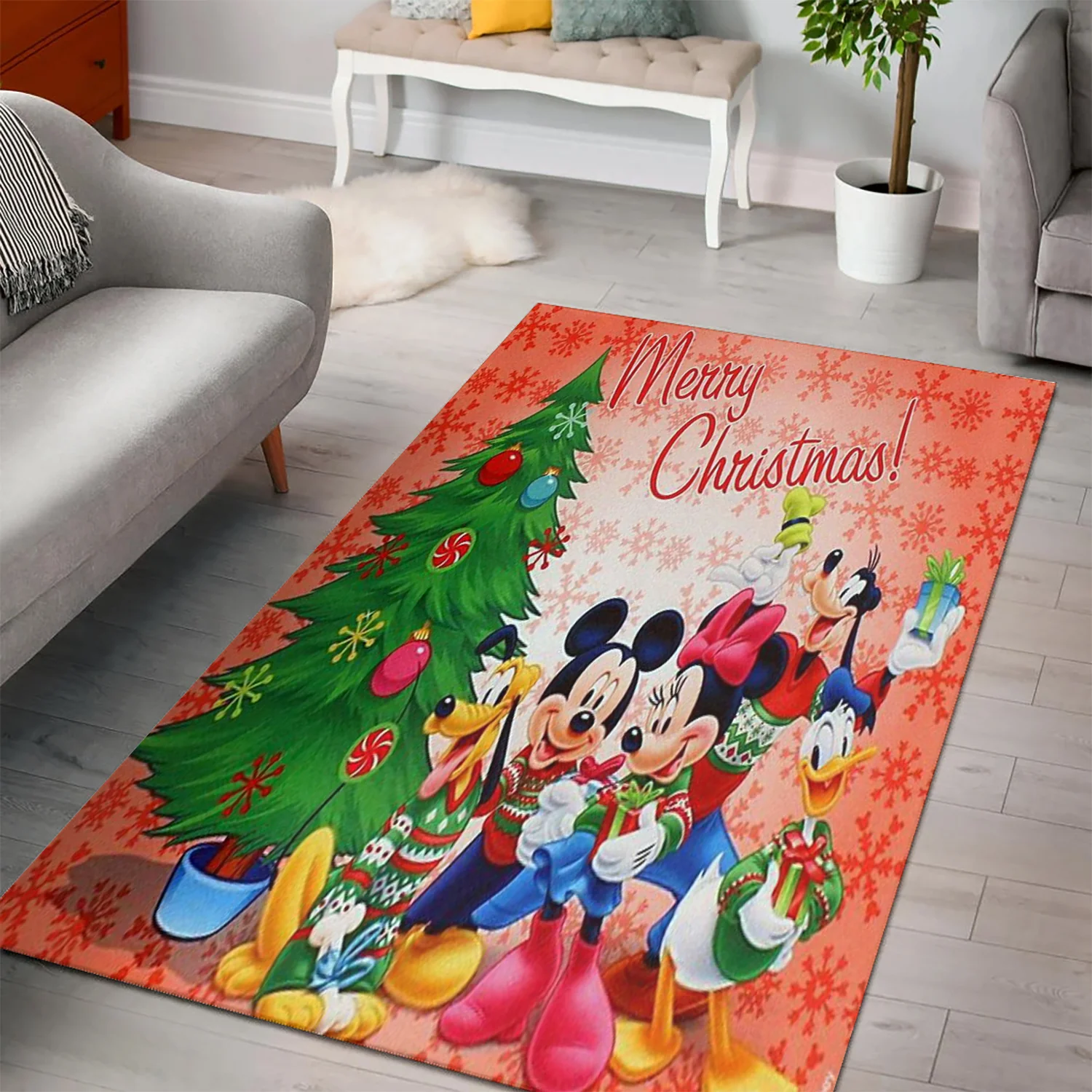 Disney Mickey Mouse Christmas Mickey Friends 12 3D Area Rug Full Printing Living Room Bed Room Home Decor Carpet