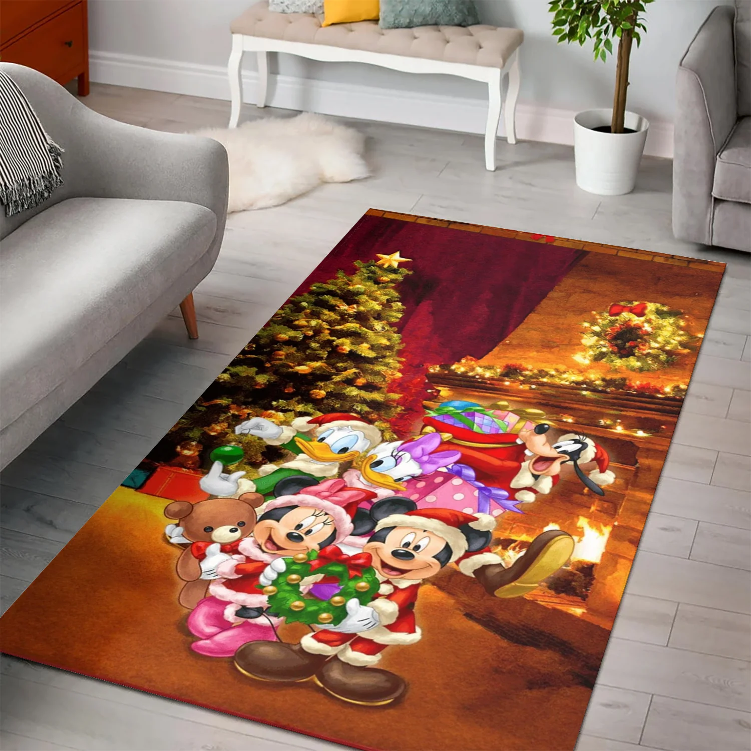 Disney Mickey Mouse Christmas Mickey Friends 13 3D Area Rug Full Printing Living Room Bed Room Home Decor Carpet