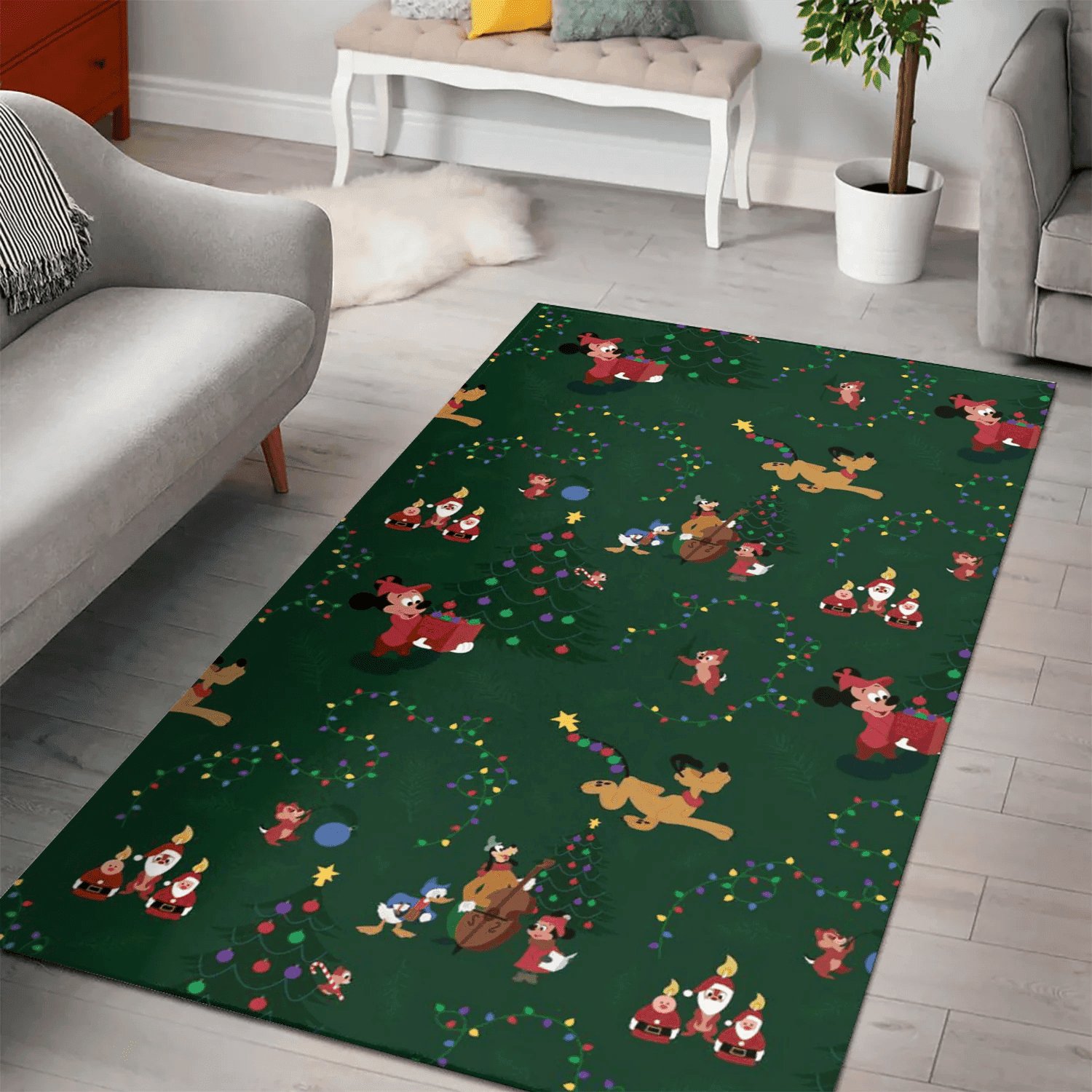 Disney Mickey Mouse Christmas Mickey Friends 14 3D Area Rug Full Printing Living Room Bed Room Home Decor Carpet