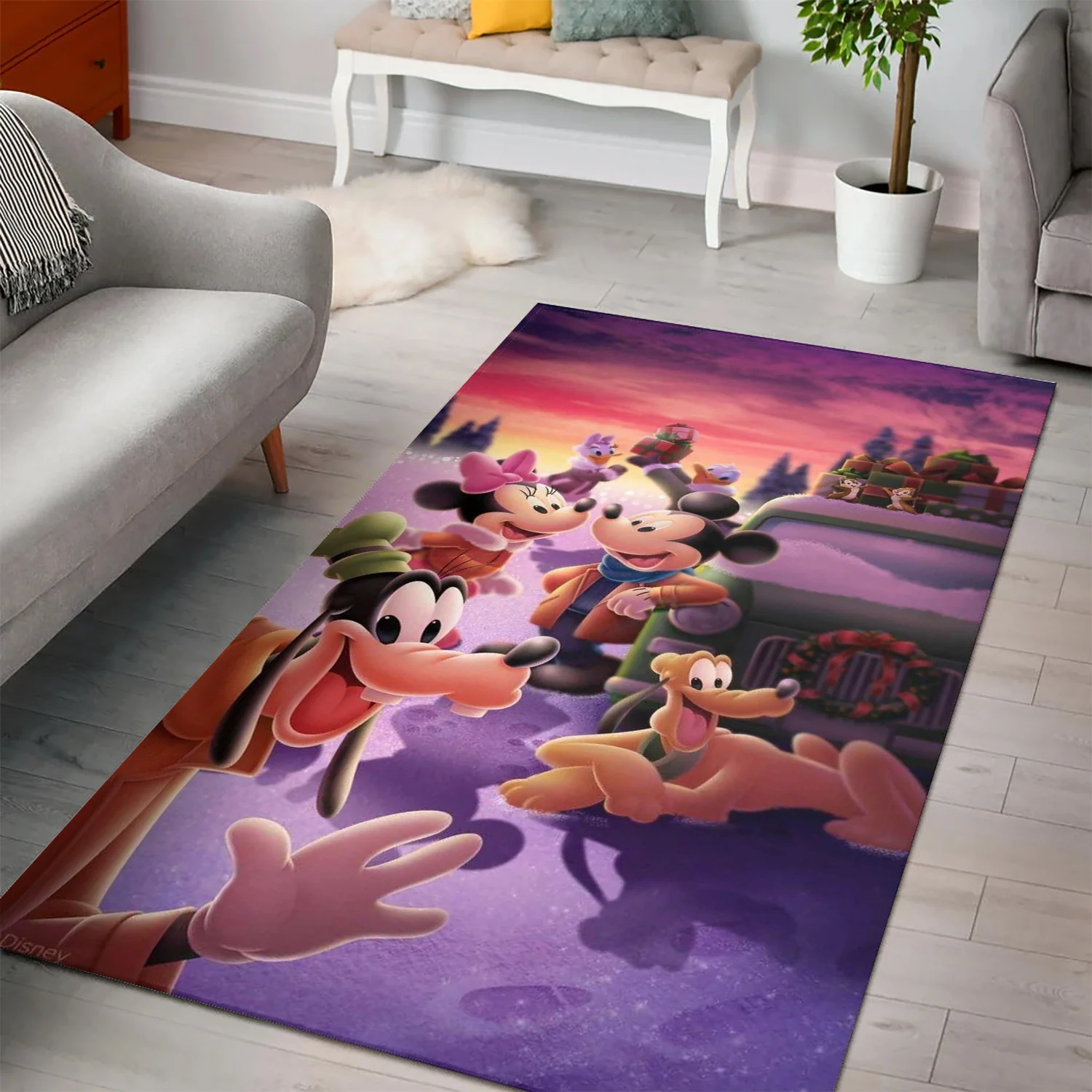 Disney Mickey Mouse Christmas Mickey Friends 15 3D Area Rug Full Printing Living Room Bed Room Home Decor Carpet