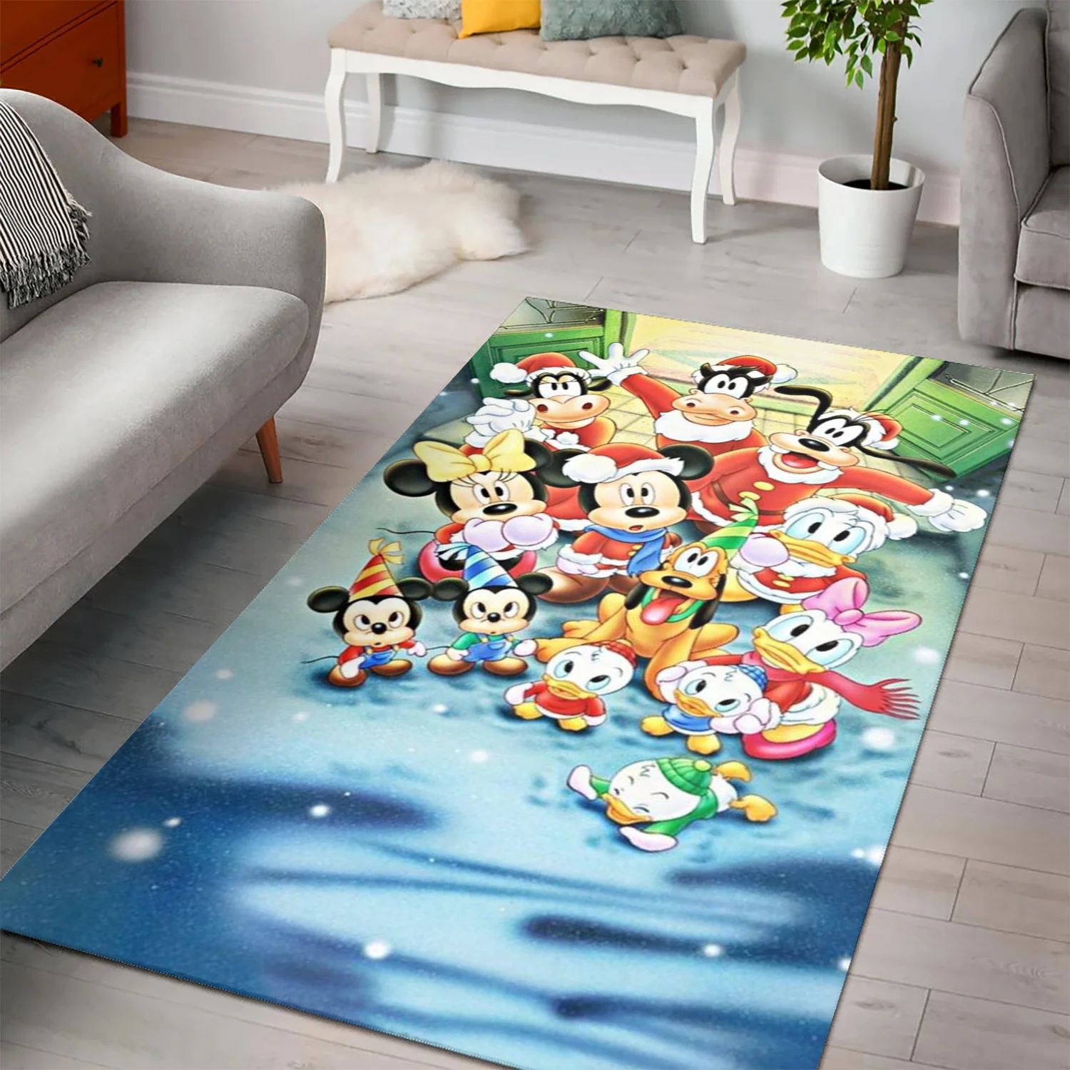 Disney Mickey Mouse Christmas Mickey Friends 16 3D Area Rug Full Printing Living Room Bed Room Home Decor Carpet