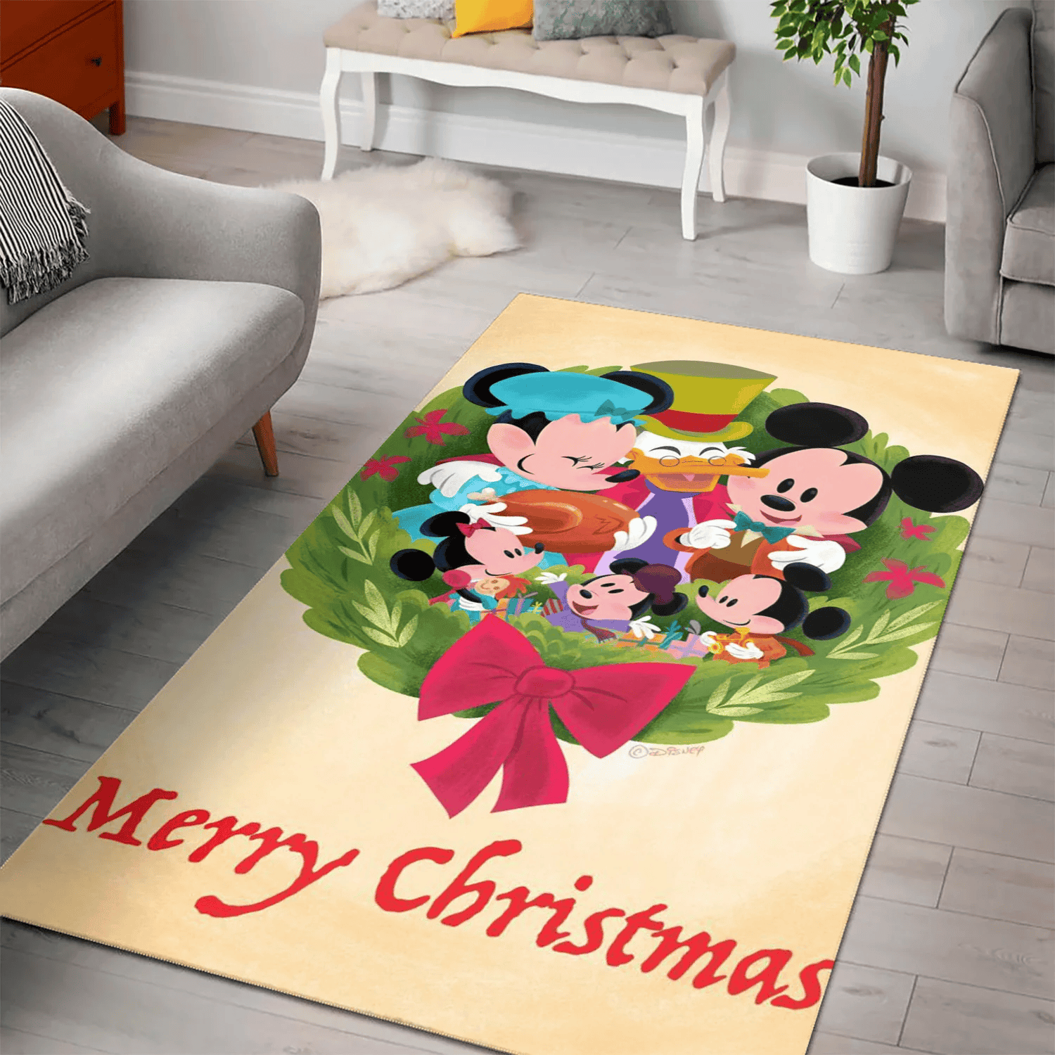 Disney Mickey Mouse Christmas Mickey Friends 17 3D Area Rug Full Printing Living Room Bed Room Home Decor Carpet