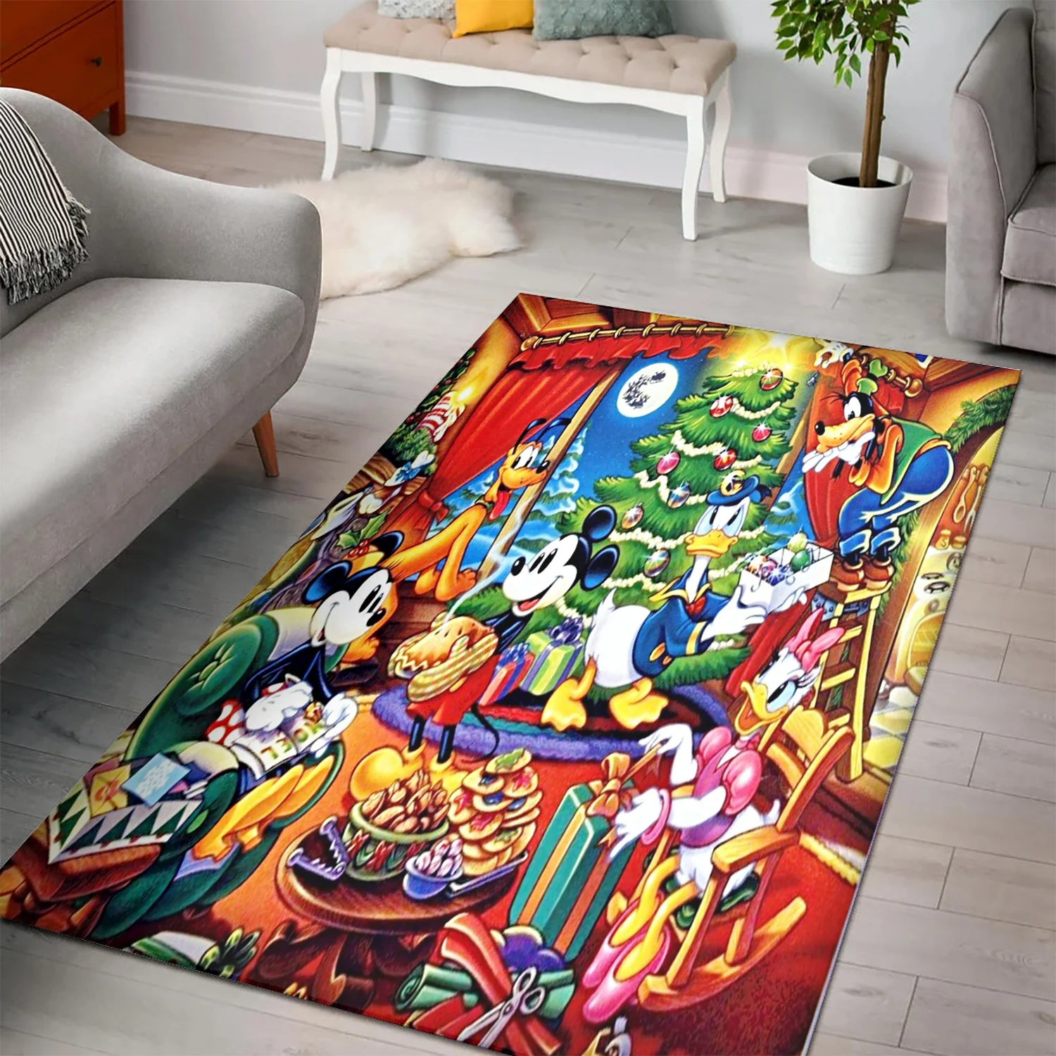 Disney Mickey Mouse Christmas Mickey Friends 2 3D Area Rug Full Printing Living Room Bed Room Home Decor Carpet