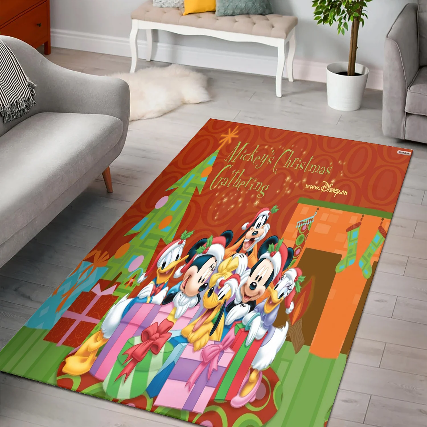Disney Mickey Mouse Christmas Mickey Friends 3 3D Area Rug Full Printing Living Room Bed Room Home Decor Carpet