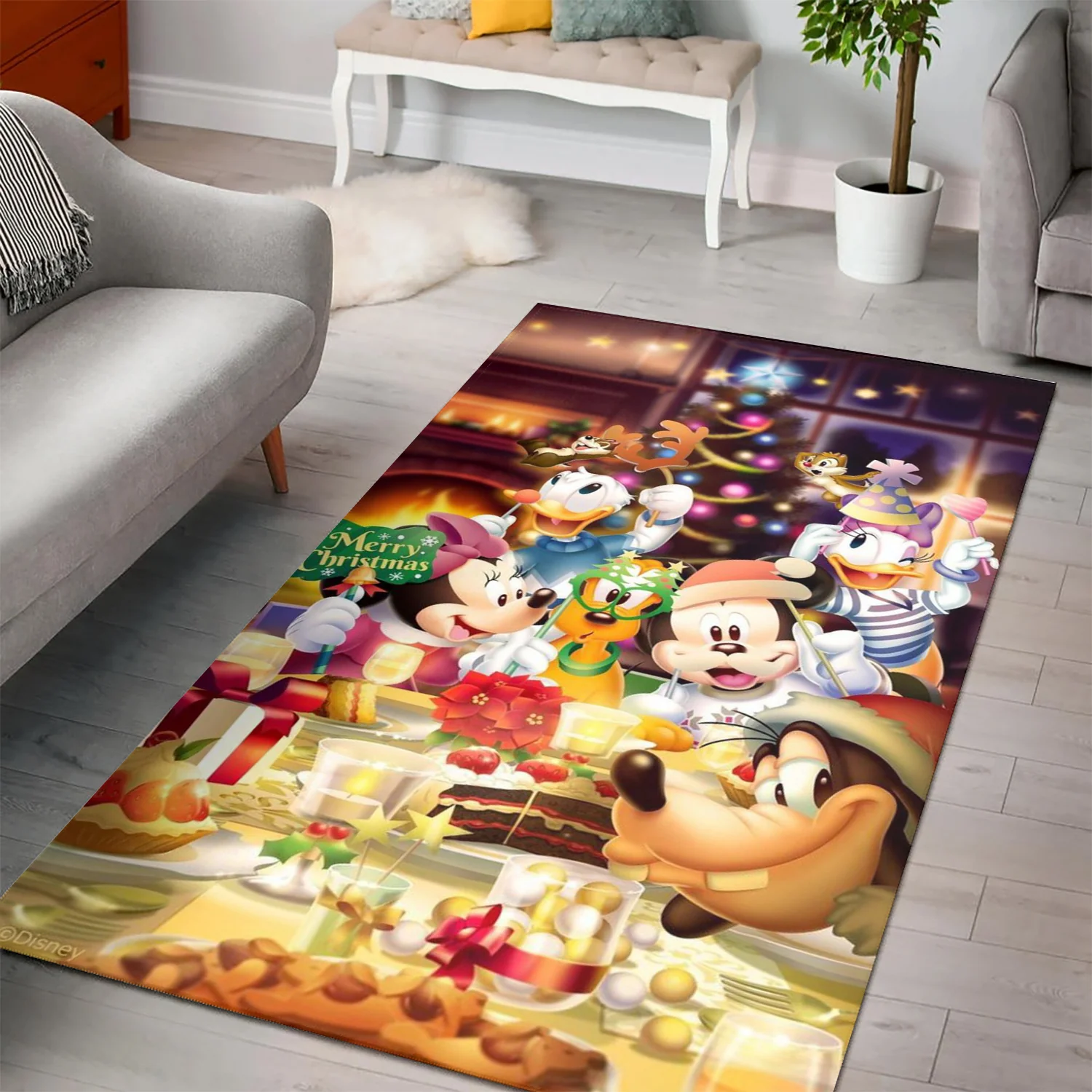 Disney Mickey Mouse Christmas Mickey Friends 6 3D Area Rug Full Printing Living Room Bed Room Home Decor Carpet