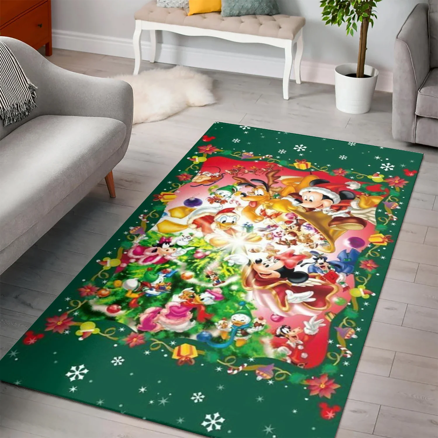 Disney Mickey Mouse Christmas Mickey Friends 7 3D Area Rug Full Printing Living Room Bed Room Home Decor Carpet